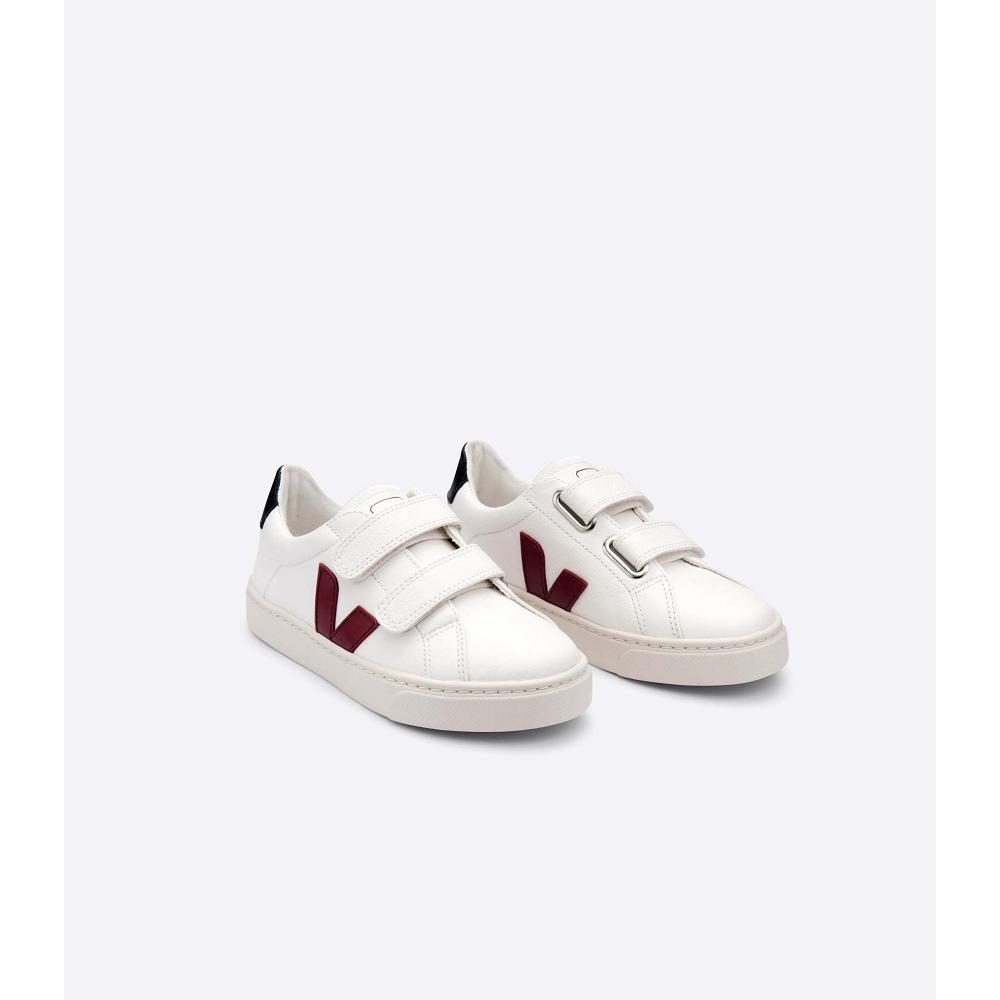 Kids' Veja ESPLAR CHROMEFREE Shoes White/Black/Red | SG 727FDN